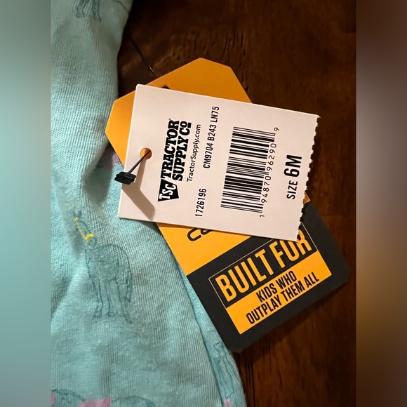 Carhartt short sleeve horse print romper, blue, size 6 months, NWT - Picture 5 of 5